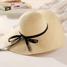 Load image into Gallery viewer, Top Raffia Wide Brim Straw Hat